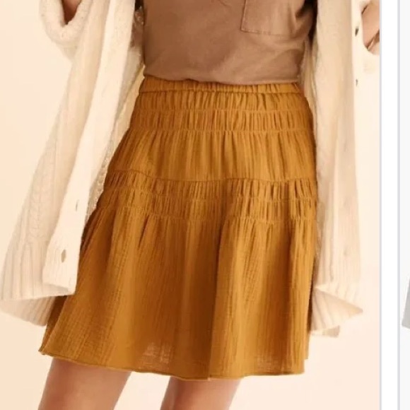 Madewell, double smocked Mini skirt - Picture 1 of 4